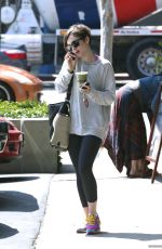 LILY COLLINS at Earth Bar in West Hollywood