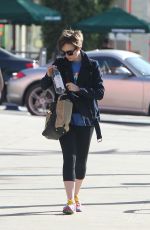 LILY COLLINS Heading to a Gym in West Hollywood 04/18/2015