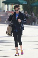LILY COLLINS Heading to a Gym in West Hollywood 04/18/2015