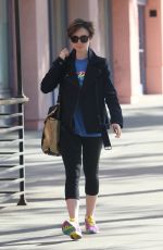 LILY COLLINS Heading to a Gym in West Hollywood 04/18/2015