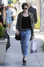 LILY COLLINS in Jeans Out and About in Beverly Hills 04/28/2015