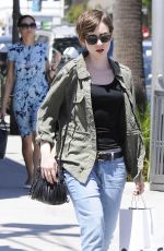 LILY COLLINS in Jeans Out and About in Beverly Hills 04/28/2015