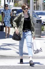 LILY COLLINS in Jeans Out and About in Beverly Hills 04/28/2015