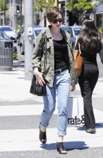 LILY COLLINS in Jeans Out and About in Beverly Hills 04/28/2015