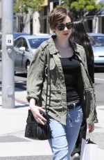 LILY COLLINS in Jeans Out and About in Beverly Hills 04/28/2015