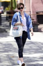 LILY COLLINS Leaves a Pilates Class in West Hollywood 04/29/2015