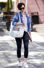 LILY COLLINS Leaves a Pilates Class in West Hollywood 04/29/2015