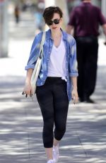 LILY COLLINS Leaves a Pilates Class in West Hollywood 04/29/2015
