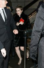 LILY COLLINS Leaves Chanel Paris-Salzburg Metiers D’Art Collection Launch in New York