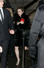 LILY COLLINS Leaves Chanel Paris-Salzburg Metiers D’Art Collection Launch in New York