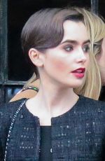 LILY COLLINS Leaves Her Hotel in New York
