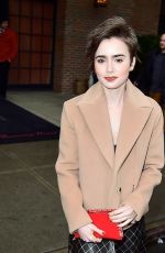 LILY COLLINS Leaves Her New York Hotel