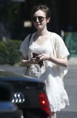 LILY COLLINS Out and About in West Hollywood 04/18/2015