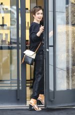 LILY COLLINS Out Shopping in Beverly Hills 04/24/2015