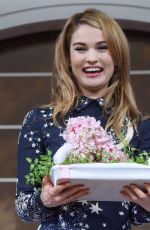LILY JAMES at Cinderella Photocall in Tokyo