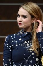 LILY JAMES at Cinderella Photocall in Tokyo