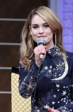 LILY JAMES at Cinderella Photocall in Tokyo
