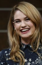 LILY JAMES at Cinderella Photocall in Tokyo