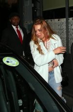 LINDSAY LOHAN Arrives at Crque Le Soir Nightclub in London