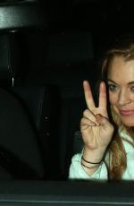 LINDSAY LOHAN Arrives at Crque Le Soir Nightclub in London