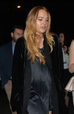 LINDSAY LOHAN Arrives at Novikov Restaurant in Mayfair
