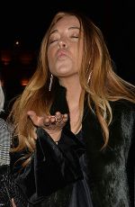 LINDSAY LOHAN Arrives at Novikov Restaurant in Mayfair