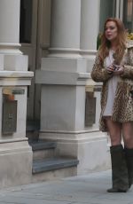 LINDSAY LOHAN Leaves The Conaught Hotel in London