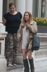 LINDSAY LOHAN Leaves The Conaught Hotel in London