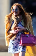 LINDSAY LOHAN Out and About in London 04/23/2015