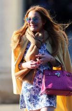 LINDSAY LOHAN Out and About in London 04/23/2015