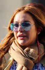 LINDSAY LOHAN Out and About in London 04/23/2015