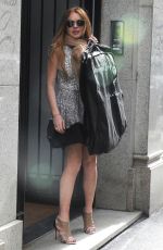 LINDSAY LOHAN Out Shopping in Milan 04/28/2015