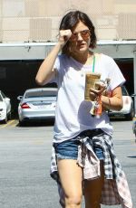 LUCY HALE in Jeans Shorts Out in West Hollywood