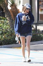 LUCY HALE in Shorts Out for Coffee in West Hollywood