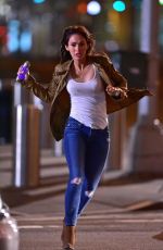 MEGAN FOX on Set if Teenage Mutant Ninja Turtles 2 in New York