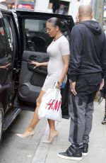 MELANIE BROWN in Tight Mini Dress Shopping at H&M in New York