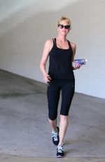 MELANIE GRIFFITH in Tights Leaves a Gym in Los Angeles 04/27/2015