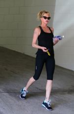 MELANIE GRIFFITH in Tights Leaves a Gym in Los Angeles 04/27/2015