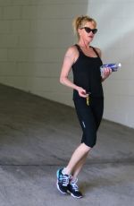 MELANIE GRIFFITH in Tights Leaves a Gym in Los Angeles 04/27/2015