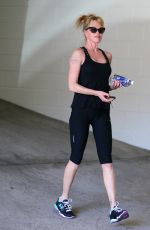 MELANIE GRIFFITH in Tights Leaves a Gym in Los Angeles 04/27/2015