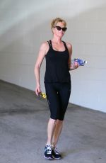 MELANIE GRIFFITH in Tights Leaves a Gym in Los Angeles 04/27/2015