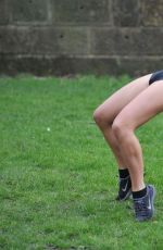MELISSA REECES Workking Out in Short Shorts and Crop Top