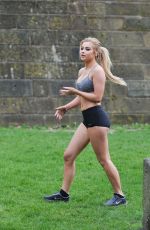 MELISSA REECES Workking Out in Short Shorts and Crop Top
