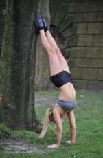MELISSA REECES Workking Out in Short Shorts and Crop Top