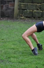 MELISSA REECES Workking Out in Short Shorts and Crop Top