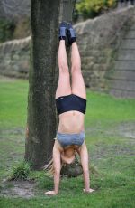 MELISSA REECES Workking Out in Short Shorts and Crop Top