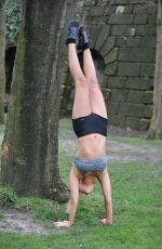 MELISSA REECES Workking Out in Short Shorts and Crop Top