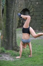 MELISSA REECES Workking Out in Short Shorts and Crop Top