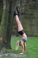 MELISSA REECES Workking Out in Short Shorts and Crop Top