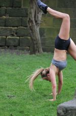 MELISSA REECES Workking Out in Short Shorts and Crop Top